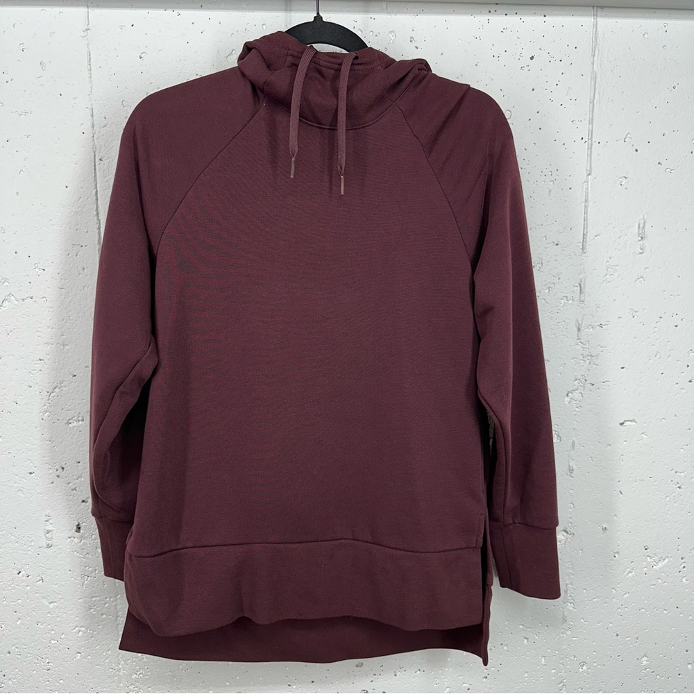 Nike Women's Size Small Maroon Just Do It Split Side Hoodie Sweatshirt